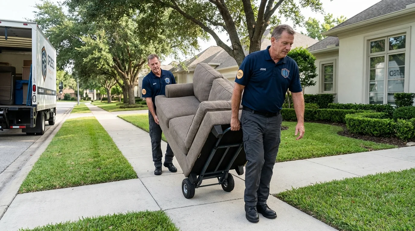 Local residential moving crew loading furniture in Shingletown, CA
